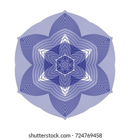 Circular pattern with guilloche for currency, certificate or diplomas