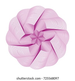 Circular pattern with guilloche for currency, certificate or diplomas
