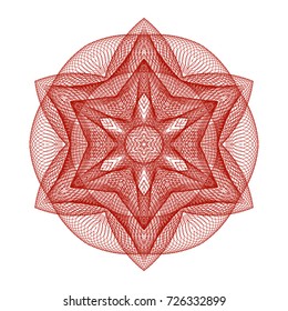 Circular pattern with guilloche for currency, certificate or diplomas