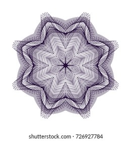 Circular pattern with guilloche for currency, certificate or diplomas