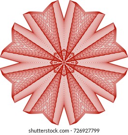 Circular pattern with guilloche for currency, certificate or diplomas