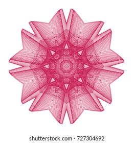 Circular pattern with guilloche for currency, certificate or diplomas