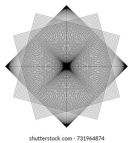 Circular pattern with guilloche for currency, certificate or diplomas