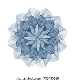 Circular pattern with guilloche for currency, certificate or diplomas