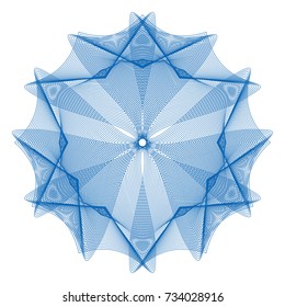 Circular pattern with guilloche for currency, certificate or diplomas