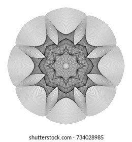 Circular pattern with guilloche for currency, certificate or diplomas