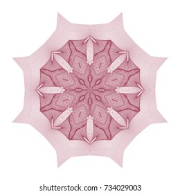 Circular pattern with guilloche for currency, certificate or diplomas