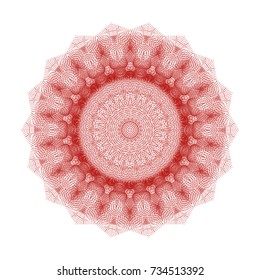 Circular pattern with guilloche for currency, certificate or diplomas