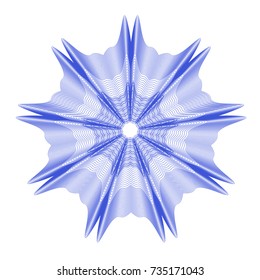 Circular pattern with guilloche for currency, certificate or diplomas