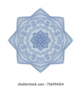 Circular pattern with guilloche for currency, certificate or diplomas