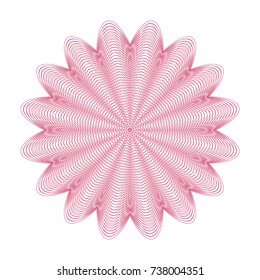 Circular pattern with guilloche for currency, certificate or diplomas