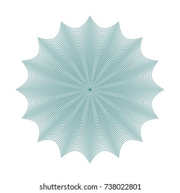 Circular pattern with guilloche for currency, certificate or diplomas