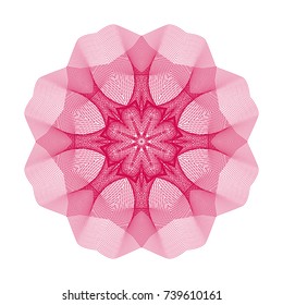 Circular pattern with guilloche for currency, certificate or diplomas