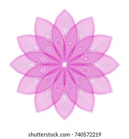Circular pattern with guilloche for currency, certificate or diplomas