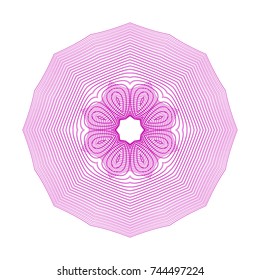 Circular pattern with guilloche for currency, certificate or diplomas