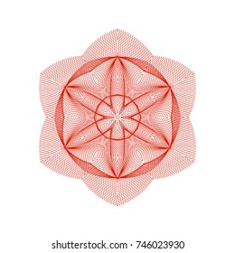 Circular pattern with guilloche for currency, certificate or diplomas