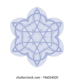 Circular pattern with guilloche for currency, certificate or diplomas