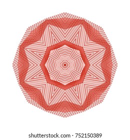 Circular pattern with guilloche for currency, certificate or diplomas
