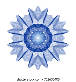 Circular pattern with guilloche for currency, certificate or diplomas