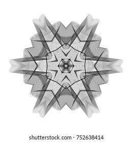 Circular pattern with guilloche for currency, certificate or diplomas