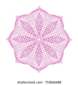 Circular pattern with guilloche for currency, certificate or diplomas