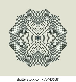 Circular pattern with guilloche for currency, certificate or diplomas