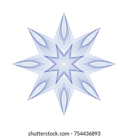 Circular pattern with guilloche for currency, certificate or diplomas