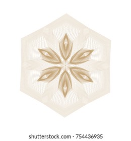 Circular pattern with guilloche for currency, certificate or diplomas