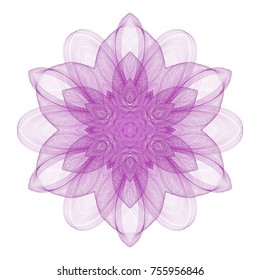 Circular pattern with guilloche for currency, certificate or diplomas