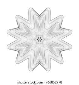 Circular pattern with guilloche for currency, certificate or diplomas