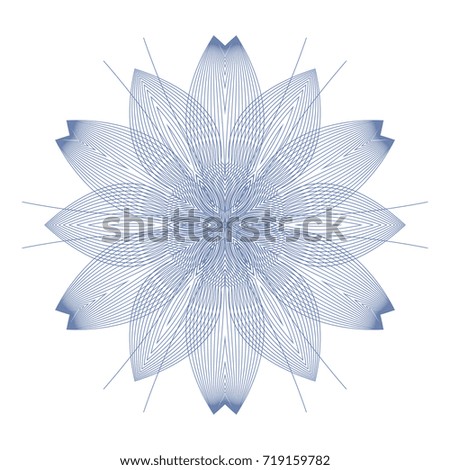 Circular pattern with guilloche for currency, certificate or diplomas