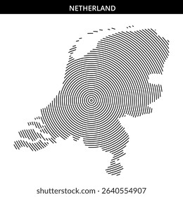 Circular pattern highlights the geography of Netherlands creatively.