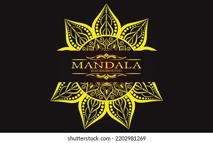 Circular pattern Indian mandala art isolated on a dark background, decoration elements for meditation poster, banner, invitation card, henna, tattoo, luxury background, illustration vector 