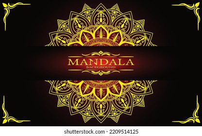 Circular pattern Indian mandala art isolated on a dark background, decoration elements for meditation poster, luxury background, invitation card, henna, tattoo, luxury background, illustration vector 