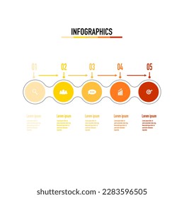 circular pattern infographic Marketing business approaches including education Optional 5-step work plan.