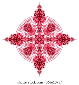 Circular pattern. Islamic ethnic ornament Vector illustration.