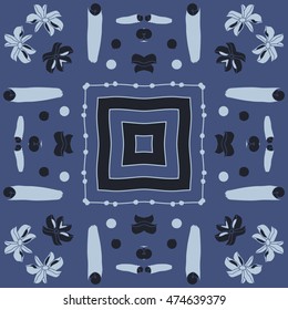 Circular pattern with  kitchen herbs,  doodles. Hand drawn.