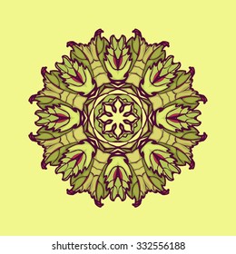Circular pattern of leaves.