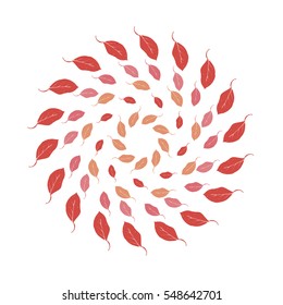 Circular pattern of leaves. Wreaths of leaves. Vector illustration