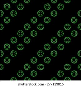 Circular pattern with lightning on a black background