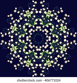 The circular pattern of lilies of the valley