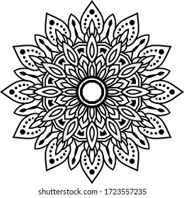 Patrón circular mandala elementos decorativos de arte para el afiche de meditación, página del libro de colorear para adultos, tatuaje, henna, mehndi