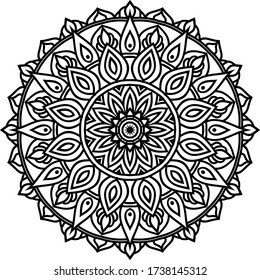 Circular pattern mandala art decoration elements