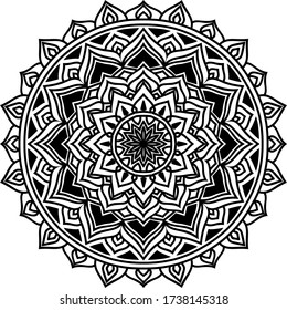 Circular pattern mandala art decoration elements