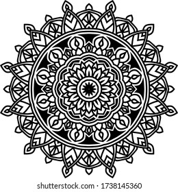 Circular pattern mandala art decoration elements