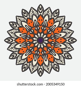 Circular pattern mandala art decoration elements