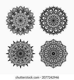 Circular pattern mandala art decoration elements