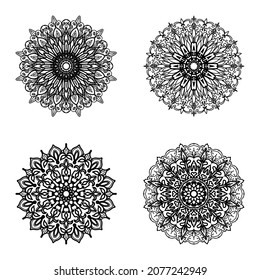 Circular pattern mandala art decoration elements