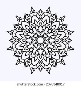 Patrón circular de elementos decorativos de arte mandala.