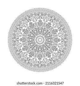 Circular pattern mandala art decoration elements